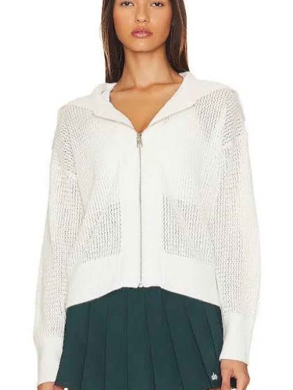 Varley Fairfield Knit Jacket White